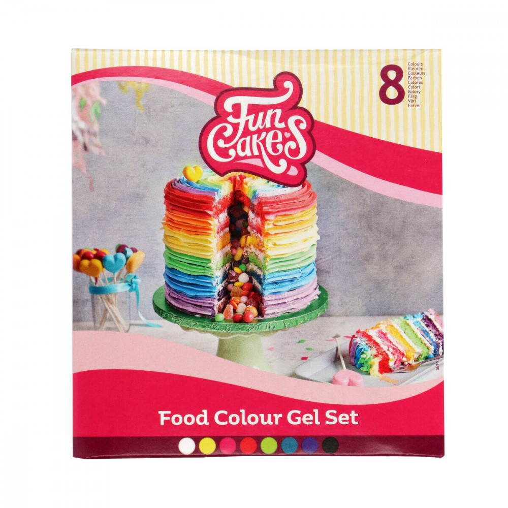 Pack 8 colorants alimentaires gel Funcakes