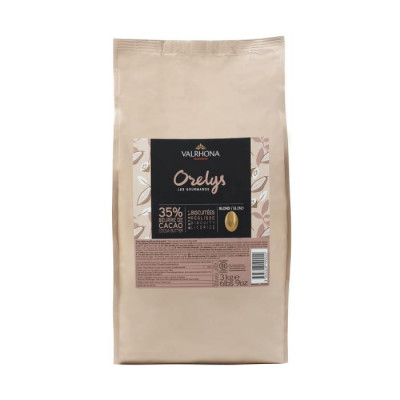 Orelys 35% - Création gourmande chocolat blond en fèves 3kg VALRHONA