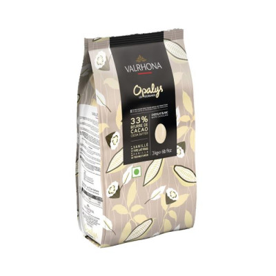 Opalys 33% - Chocolat de couverture blanc en fèves 1kg VALRHONA