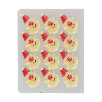 12 décorations tête de Père Noël en chocolat - Funcakes
