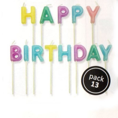 Bougies Happy birthday pastel