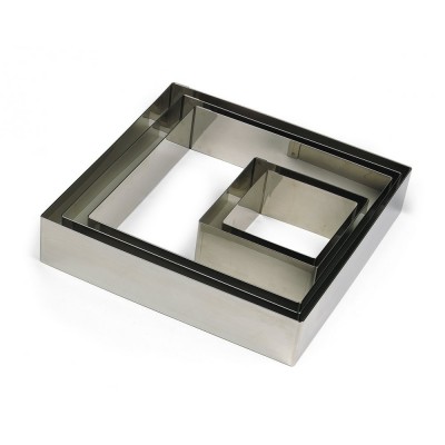 Carré inox 22x22 H4,5cm 12pers