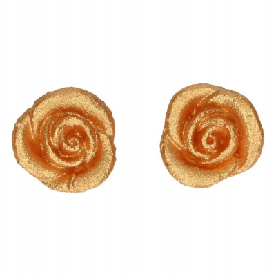 Roses dorées en pâte d'amande x6 funcakes