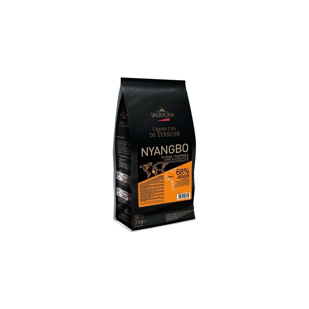 Nyangbo 68% - Chocolat de couverture noir en fèves 500g VALRHONA