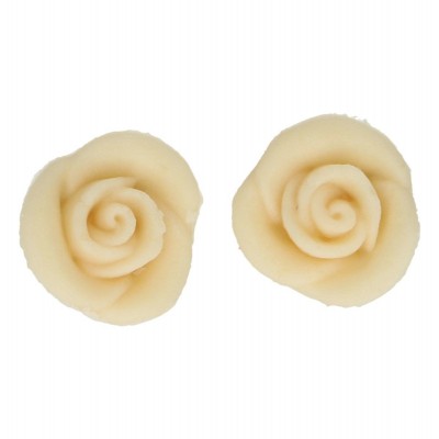 Roses blanches en pâte d'amande x6