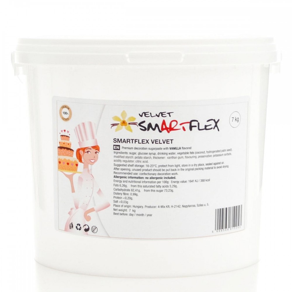 Smartflex pâte à sucre blanc velours vanille - 7kg