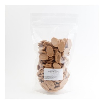 Chocolat de couverture blond Dulcey 32% de cacao en fèves 200g VALRHONA