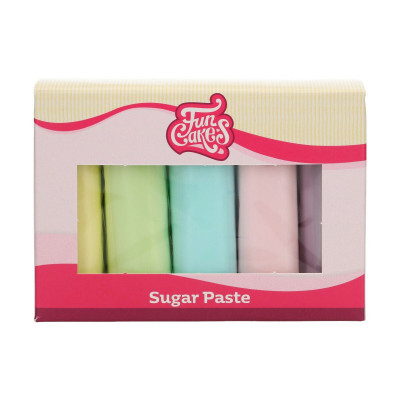 Pack pâte à sucre couleurs pastels 5x100g